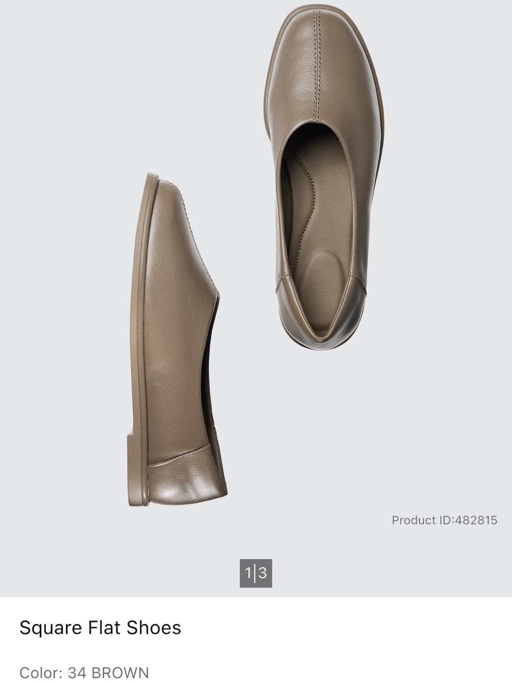 Uniqlo C Brown Square Ballet Flats